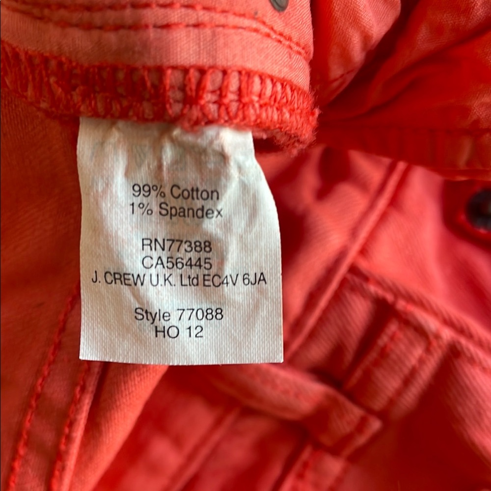 J. Crew Toothpick Skinny Jeans Bright Coral Size 30 - Picture 6 of 8